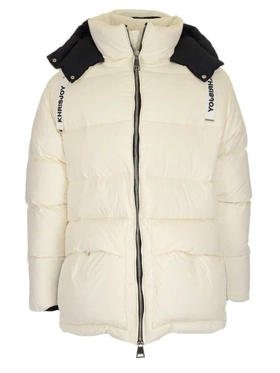 Shop Khrisjoy Men's White Polyamide Down Jacket