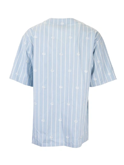 Shop Gucci Men's Light Blue Cotton Shirt