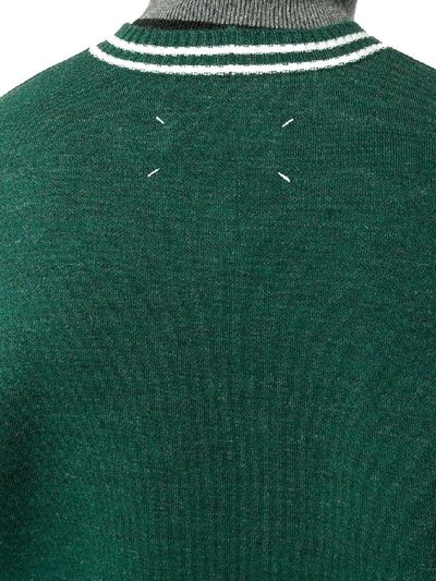 Shop Maison Margiela Men's Green Acrylic Sweater
