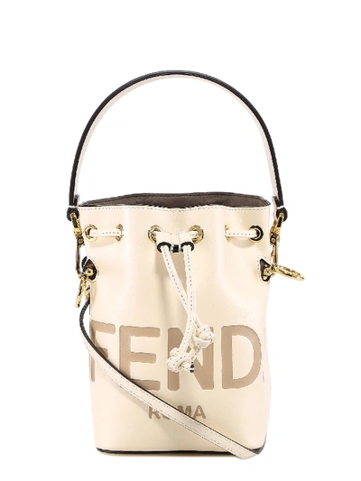 Shop Fendi Mon Tresor Bucket Bag In White