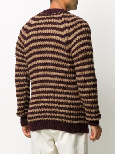 Shop Roberto Collina Stripe Print Cardigan In Brown