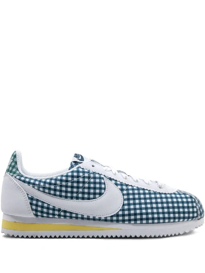 Shop Nike Cortez Gingham Low-top Sneakers In White