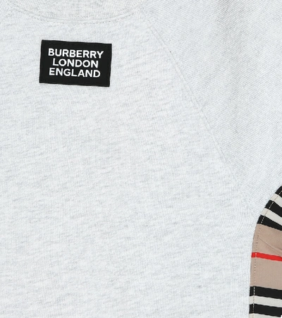 Shop Burberry Icon Stripe Cotton Jersey Dress In Grey
