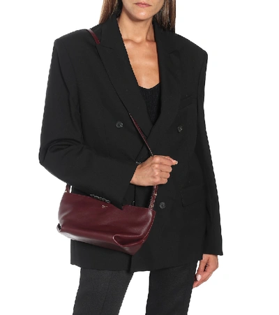 Shop Khaite Adeline Leather Crossbody Bag In Red
