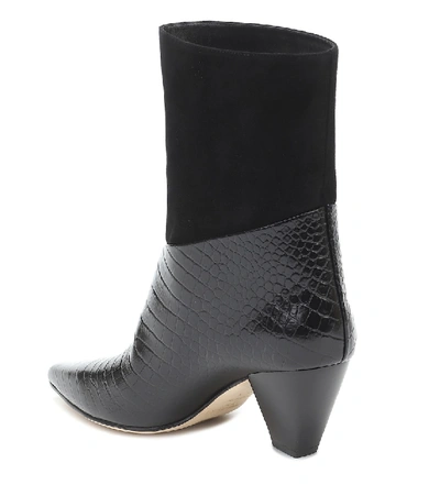Shop Jimmy Choo Bear 65 Leather And Suede Boots In Black