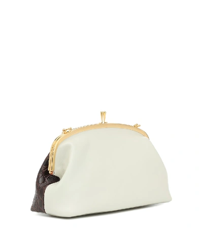Shop Marni Colorblocked Leather Clutch In Brown