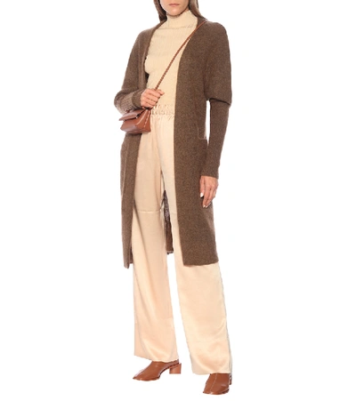 Shop Acne Studios Wool-blend Longline Cardigan In Brown