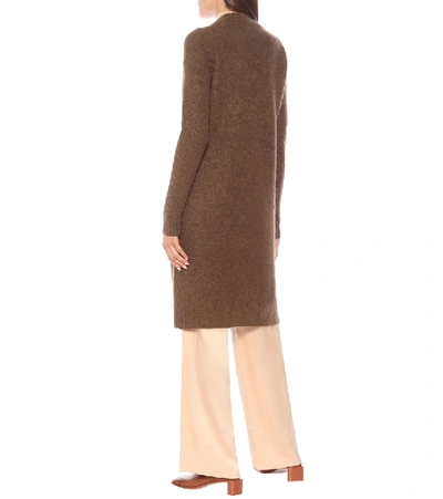 Shop Acne Studios Wool-blend Longline Cardigan In Brown
