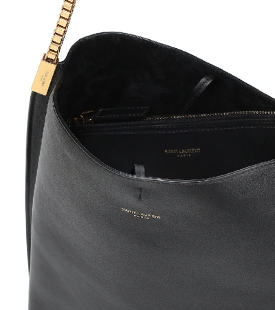 Shop Saint Laurent Suzanne Small Leather Shoulder Bag In Black