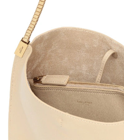 Shop Saint Laurent Suzanne Small Leather Shoulder Bag In Beige