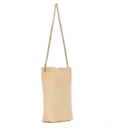 Shop Saint Laurent Suzanne Small Leather Shoulder Bag In Beige