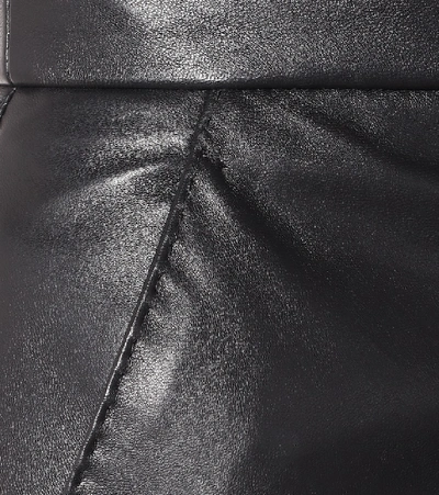 Shop Max Mara Ravel High-rise Wide-leg Leather Pants In Black