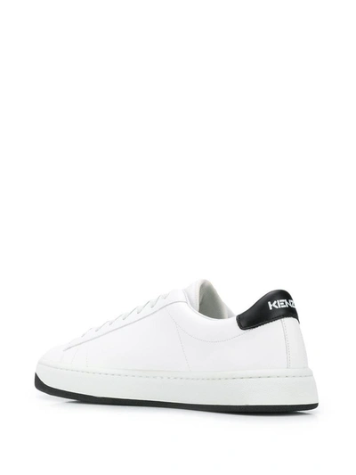 Shop Kenzo Men's White Leather Sneakers