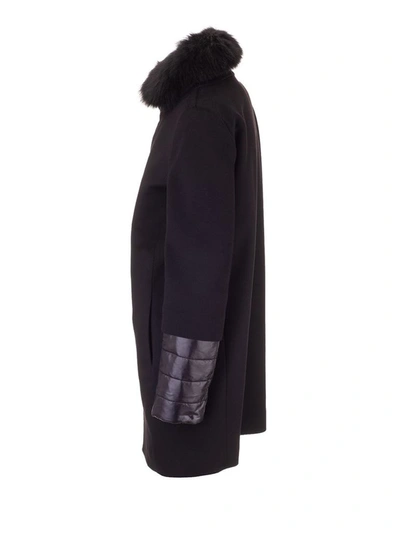 Shop Herno Women's Black Cotton Coat