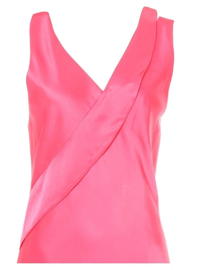 Shop Helmut Lang Women's Pink Viscose Dress