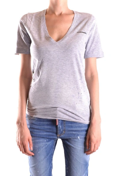 Shop Dsquared2 Women's Grey Cotton T-shirt