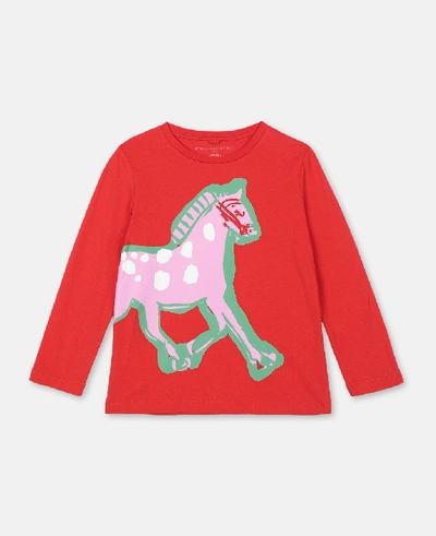 Shop Stella Mccartney Kids Horse Cotton T-shirt In Red