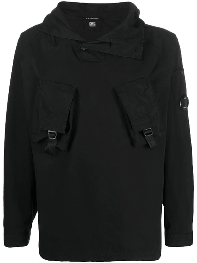 Shop C.p. Company Lens Detail Hooded Anorak In Black