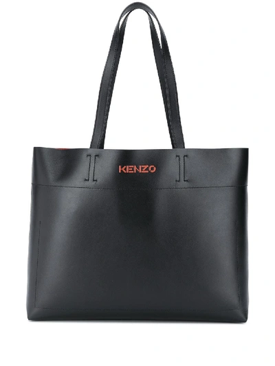 Shop Kenzo Embossed Logo Tote Bag In Black