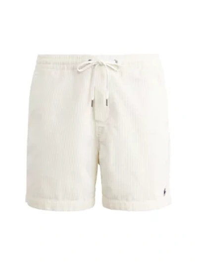 Shop Polo Ralph Lauren Wale Cotton Corduroy Shorts In Warm White