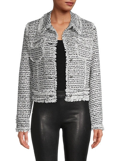 Shop Dh New York Skylar Tweed Jacket In Onyx Combo