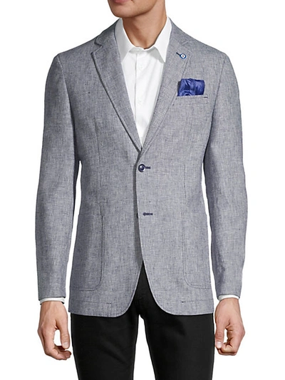 Shop Ben Sherman Textured Wool-blend Sportcoat In Blue