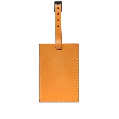 Shop Floyd Natural Leather Luggage Tag In Brown