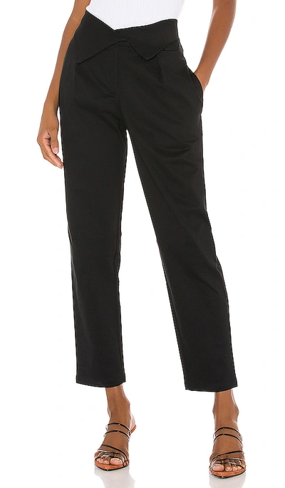 Shop The Range Structured Twill Fold Over Pants In Black