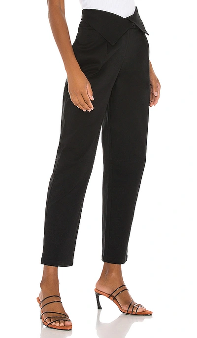 Shop The Range Structured Twill Fold Over Pants In Black