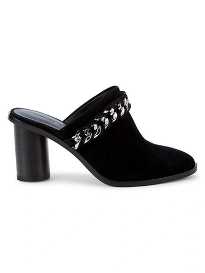 Shop Rebecca Minkoff Galiyah Suede Stacked-heel Mules In Black