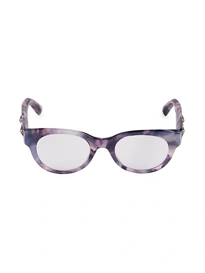 Shop Gucci 48mm Round Optical Glasses In Grey Multi
