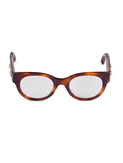 Shop Gucci 48mm Round Optical Glasses In Havana