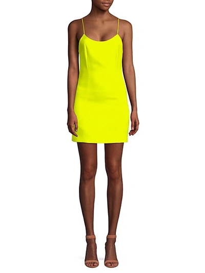 Shop Alice And Olivia Nellie Exposed Zipper Mini Dress In Neon Yellow