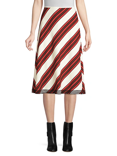 Shop Tory Burch Diagonal Stripe-a-line Skirt In Maverick Stripe
