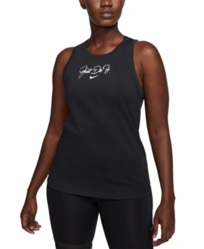 Shop Nike Women's Dri-fit Just Do It Training Tank Top In Black/rose