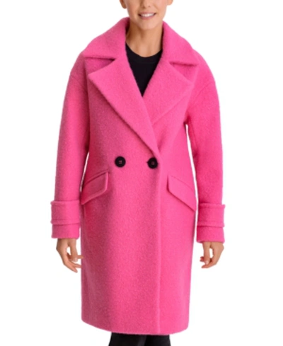 Shop Bcbgeneration Double-breasted Walker Coat In Hot Pink