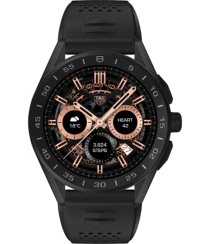 Shop Tag Heuer Connected Men's Black Rubber & Titanium Strap Smart Watch 45mm