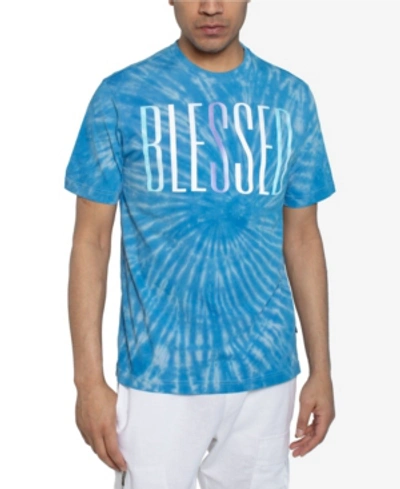 Shop Sean John Men's Blessed Tie Dyed Tee In Mineral Blue