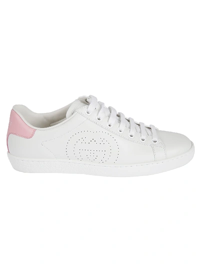 Shop Gucci Miro Sneakers In White/rose