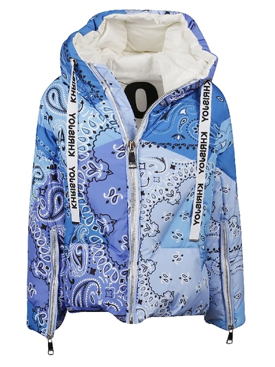 Shop Khrisjoy Sandana Puffer Jacket In Multicolor/light Blue