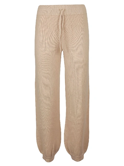 Shop Chloé Ribbed Track Pants In Dune Brown