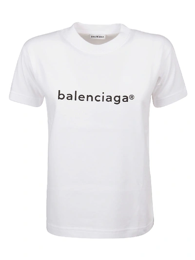 Shop Balenciaga Copyright T-shirt In White/black