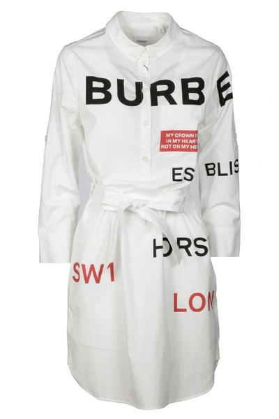 Shop Burberry Kiley Dress In Bianco