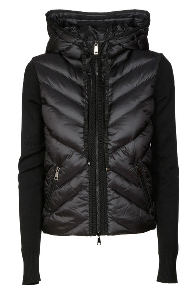 Shop Moncler Ribbed Padded Jacket In Nero