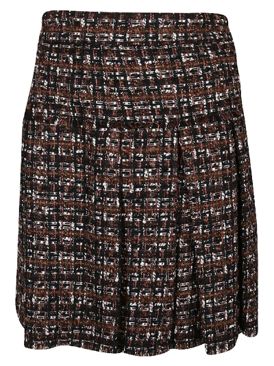 Shop Dolce & Gabbana Woven Pleated Skirt In Mélange