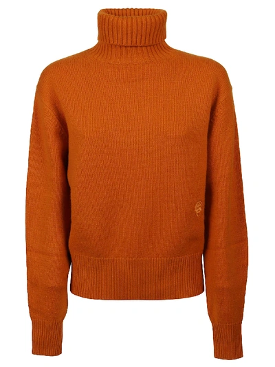 Shop Chloé Turtleneck Sweater In Rusted Orange
