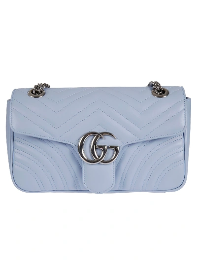 Shop Gucci Gg Marmont 2 Shoulder Bag In Porcelain Blue