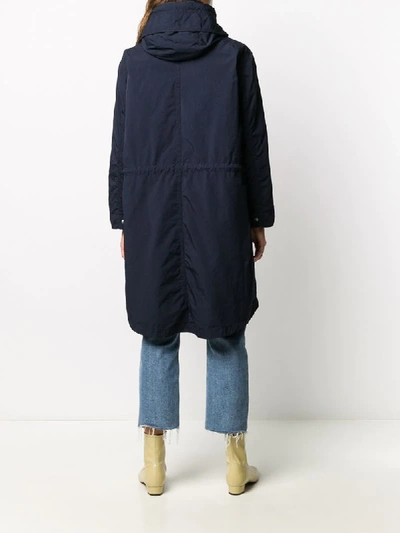 Shop Aspesi Midi-length Parka Coat In Blue