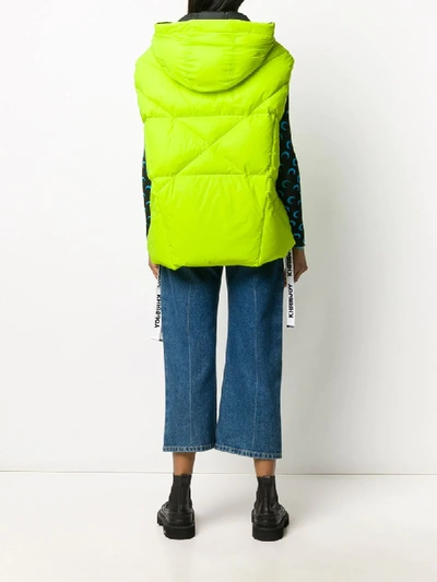 Shop Khrisjoy Quilted Down Gilet In Yellow