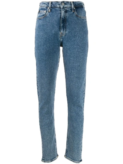 Shop Ck Calvin Klein High Rise Slim-fit Jeans In Blue